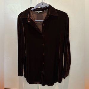 Brown Velvet Blouse from Jacobi. Size M